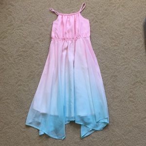Pink and blue dress